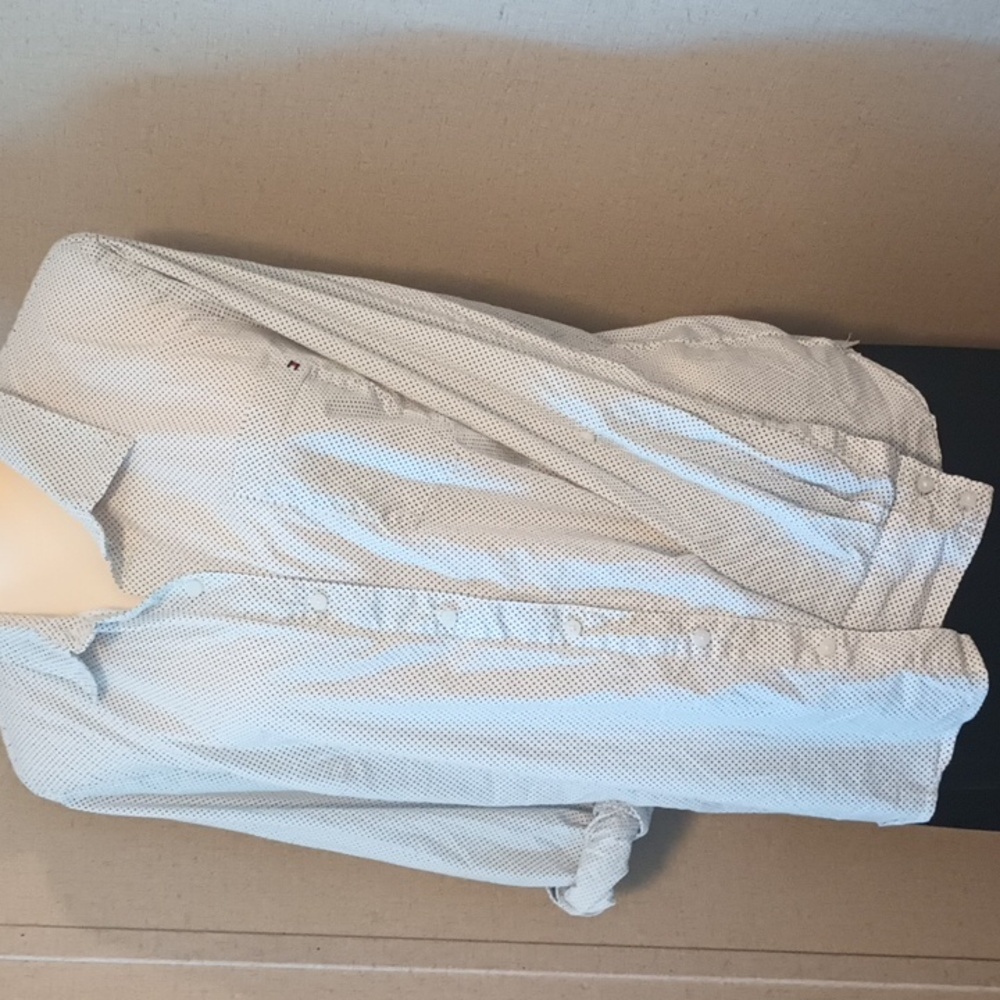 5/$20 Tommy Hilfiger XL white button down collared shirt with black polka dots. - Picture 4 of 6